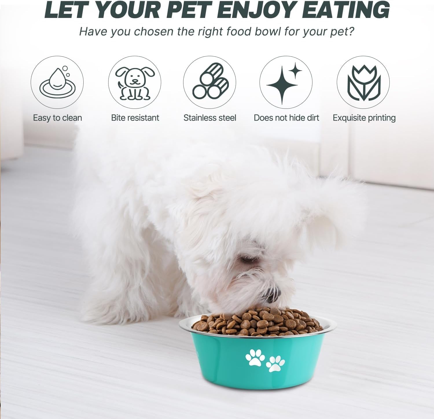 2-Pack Stainless Steel Dog Bowls – Non-Slip, Medium Size (3.6 Cups)