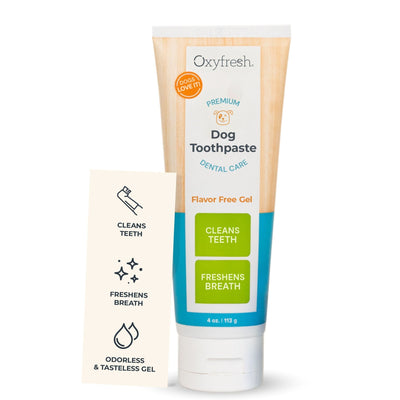 Premium Dog Dental Gel Toothpaste – Flavor Free, 4oz