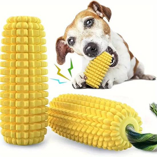 Dog Chew Toys for Aggressive Chewers, Tough Durable Squeaky Interactive Dog Toys, Puppy Teeth Chew Corn Stick Toy for Small Larg