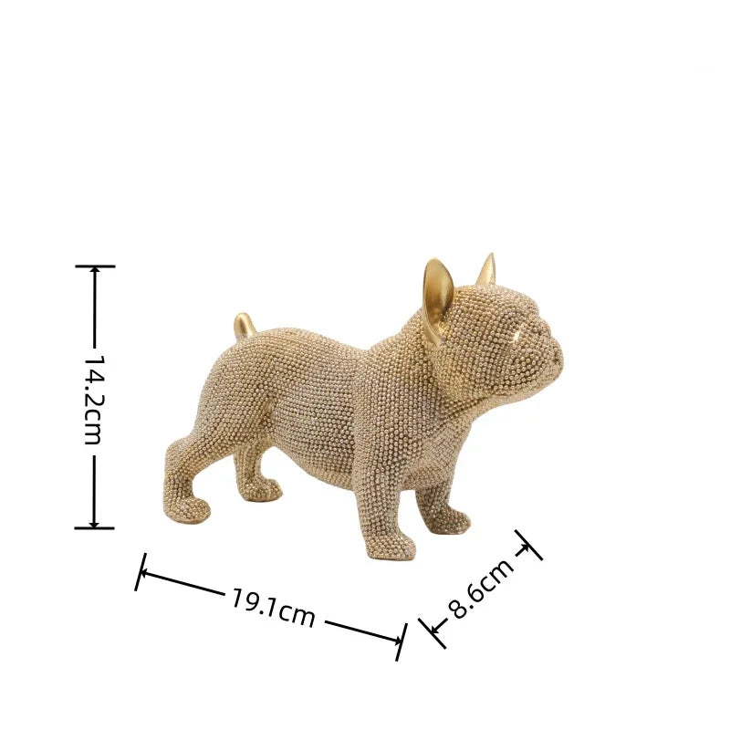 Beaded French Bulldog resin statue, colorful animal,home table centerpiece, office Decor, room Decor, shelf Decor, holiday gift.