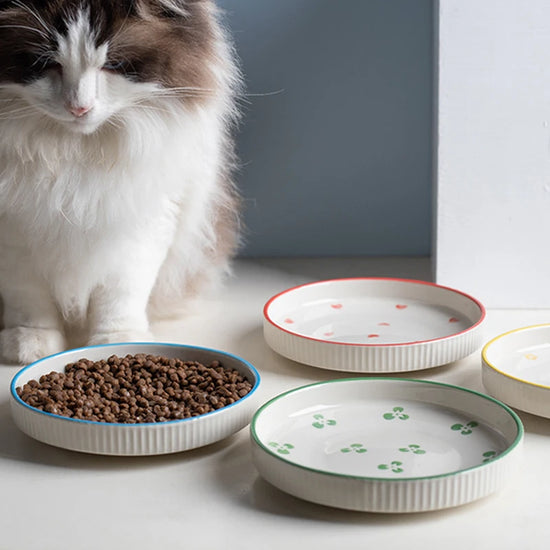 Ceramic Pet Cat Bowl Pet Drinking Water Feeding Bowl Ceramics Cat Food Dog Food Utensils Cat Dog Pet Supplies Accessories
