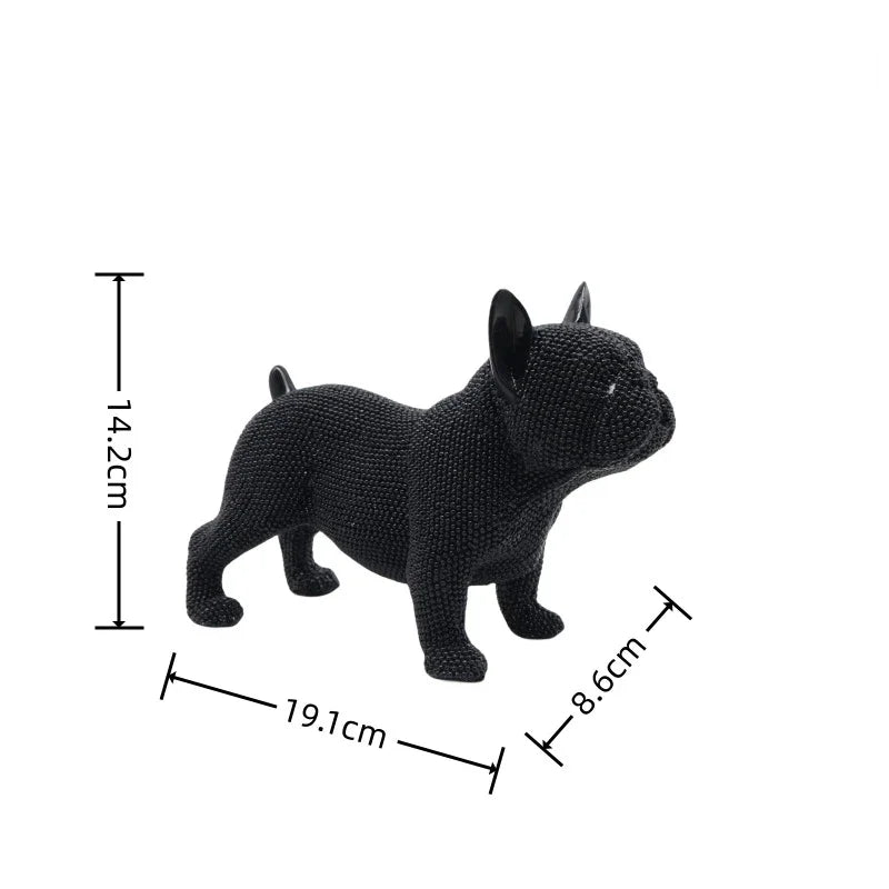 Beaded French Bulldog resin statue, colorful animal,home table centerpiece, office Decor, room Decor, shelf Decor, holiday gift.