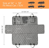 Car Dog Cover Back Seat - Waterproof Hammock with Mesh Window Multiple Pockets for Car/Truck/Suv Nonslip Rubber Back Washable