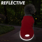 2 Pack Dog Fleece Sweater Stretchy Sweatshirt Vest with Reflective Stripe Pullover Jacket Lightweight Pet Dog Clothes for Small Dogs Grey & Red