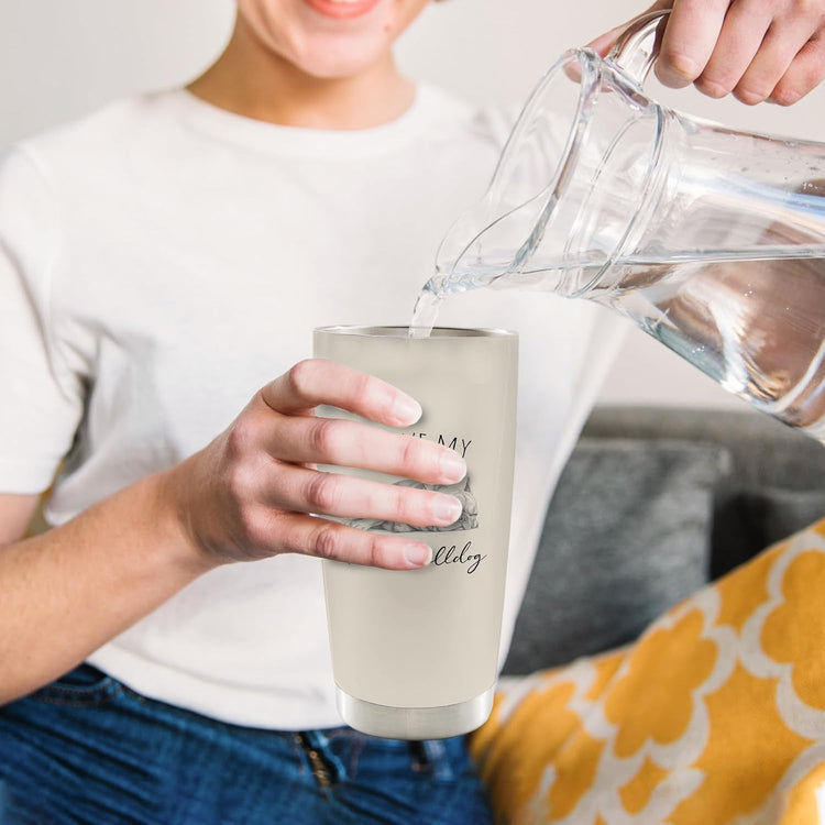 I Love My French Bulldog Dog Mom 20Oz Travel Coffee Mug Tumbler, French Bulldog Frenchie Dog Gifts for Women Men Dogs Lovers, Frenchie Water Stainless Steel Tumbler with Lid and Straw Mug