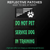 8 Pieces Reflective Service Dog Vest Patches Do Not Pet in Training Harness Removable Tactical Dog Vest Patches with Printed Paw(Classic Patterns,4.3 X 1.6 Inch)