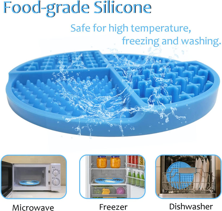 Slow Feeder Bowl Mat for Dogs and Cats, Licking Mat for Dog Anxiety Relief, Cat Peanut Butter Lick Pad, Dog Enrichment Toys for Boredom Reducer, Dog Treat Mat for Bathing Grooming