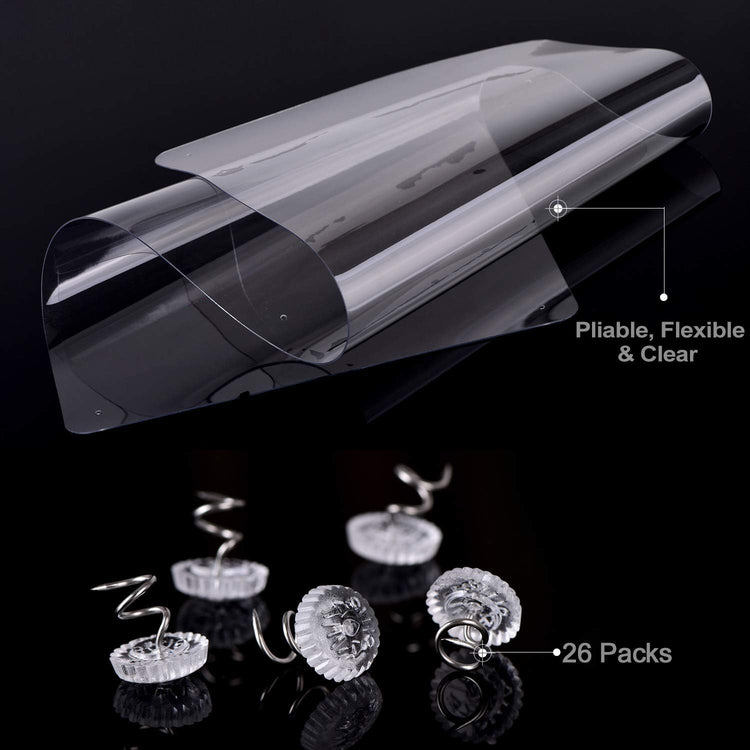 Furniture Scratch Guards, X-Large Premium Flexible Vinyl Cat Couch Protector Guards with Pins for Protecting Your Upholstered Furniture, Cat Scratch Deterrent Pad, 18" L X 12" W