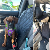 Dog Seat Cover Cars Trucks Suvs, Thick 600D Heavy Duty Pets Car Seat Cover, Waterproof & Wear-Resistant Durable Nonslip Backing & Hammock Convertible, Black, 2 Pack