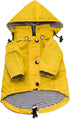 Zip up Dog Raincoats with Reflective Buttons, Pockets, Rain/Water Resistant, Adjustable Drawstring, & Removable Hood - XXS to XXL - Stylish Premium Dog Raincoats (Yellow, Medium)