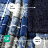 Waterproof Dog Blanket for Small & Medium Dogs & Cats – Reversible Sherpa Fleece, 29x40, Navy Plaid