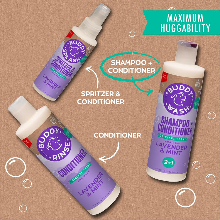 Buddy Wash 2-in-1 Dog Shampoo & Conditioner – Lavender & Mint, 1 Gallon