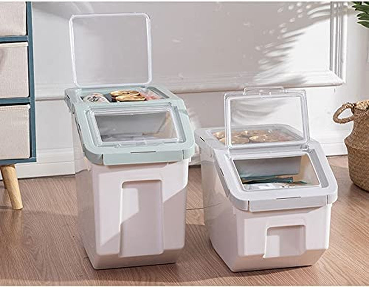 Large 20 lb Airtight Pet Food Container – Dog & Cat Food Bin with Scoop & Measuring Cup, Grey