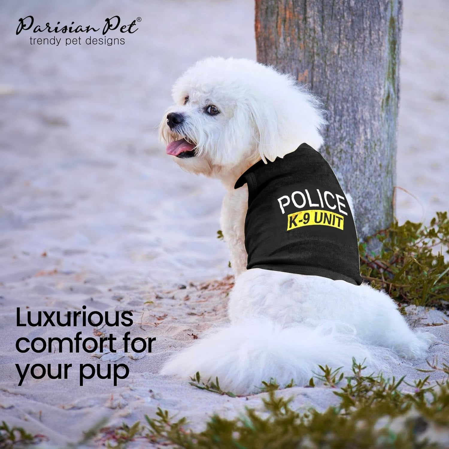 Police K9 Dog Costume - Dog K9 Halloween Shirt - Pet Police Costume - Dogs Costumes for Halloween - Dogs Apparel & Accessories - Sleeved Pet Outfit - 2XL