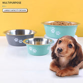2-Pack Stainless Steel Dog Bowls – Non-Slip, Medium Size (3.6 Cups)