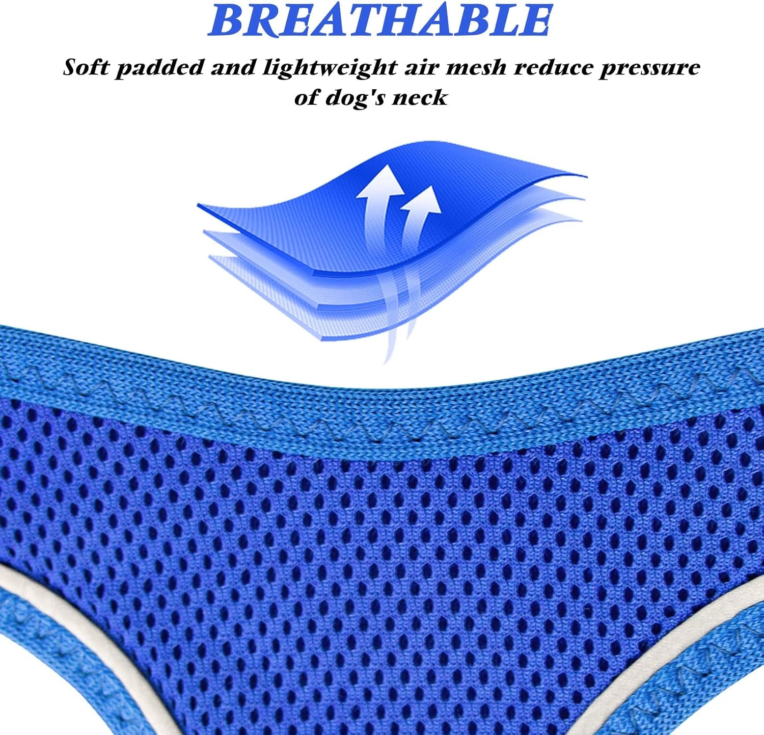 Small Dog No-Pull Harness – Reflective Soft Mesh Step-In Vest, Royal Blue XS (15"-17")