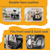 Elevated Dog Car Seat Booster for Small Dogs & Cats – Travel Carrier Bed with Adjustable Straps