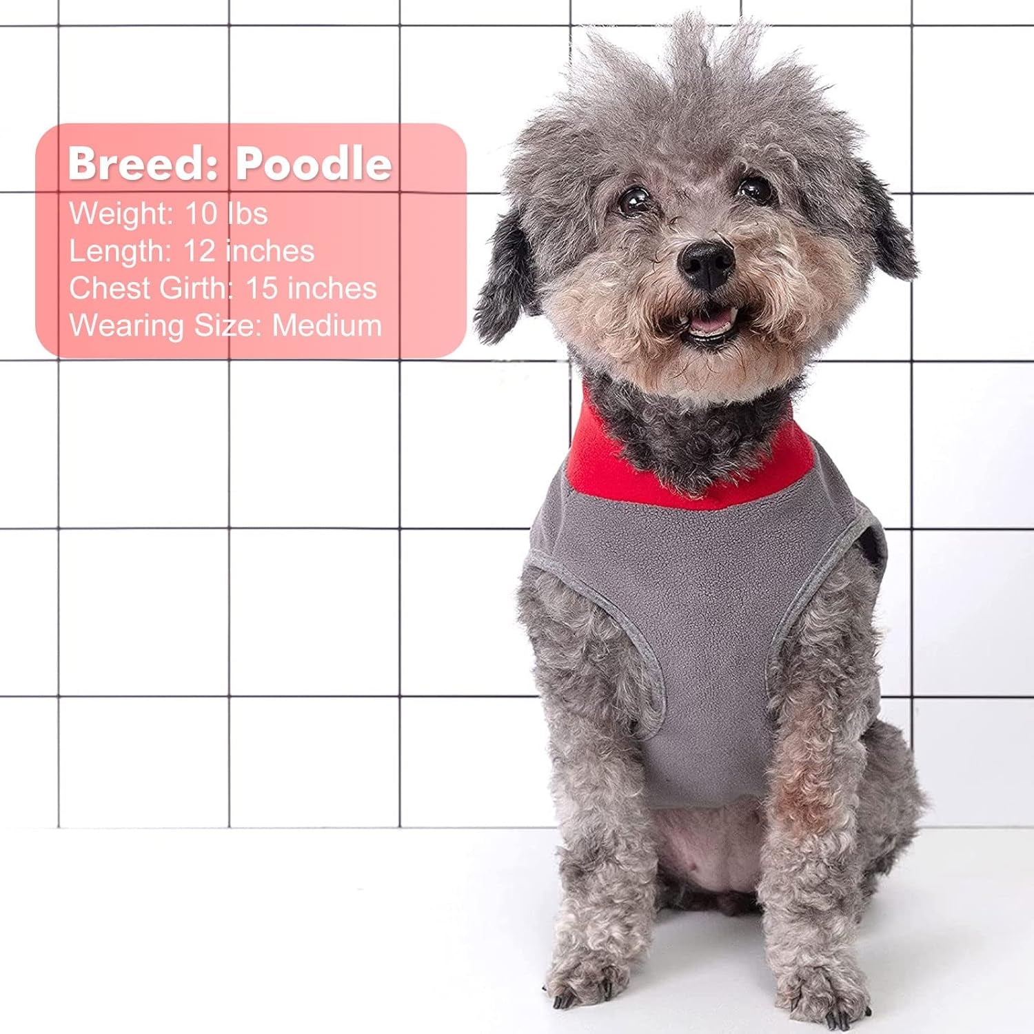 2 Pack Dog Fleece Sweater Stretchy Sweatshirt Vest with Reflective Stripe Pullover Jacket Lightweight Pet Dog Clothes for Small Dogs Grey & Red