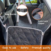 Car Dog Cover Back Seat - Waterproof Hammock with Mesh Window Multiple Pockets for Car/Truck/Suv Nonslip Rubber Back Washable