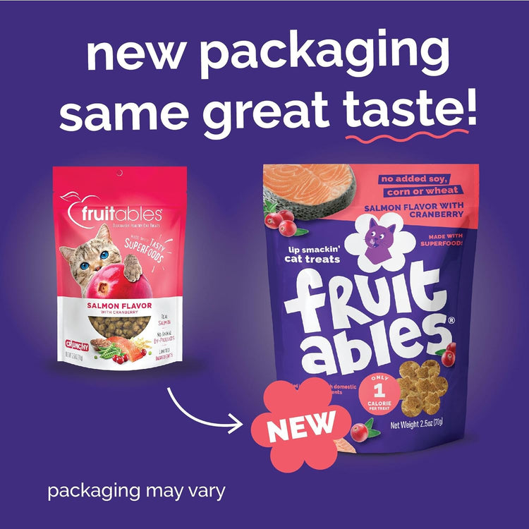 Cat Treats Crunchy Salmon & Cranberry Cat Treats Healthy Low Calorie, High Protein Wheat, Corn & Soy Free 30 Ounces