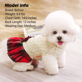Dog Sweater Knitwear Dog Sweaters for Small Dogs Girl Soft Turtleneck Pet Sweater Dress Thick Dogs Clothes with Bowtie Stretchy Cat Sweaters Warm Pullover Pet Coats for Cold Weather Winter