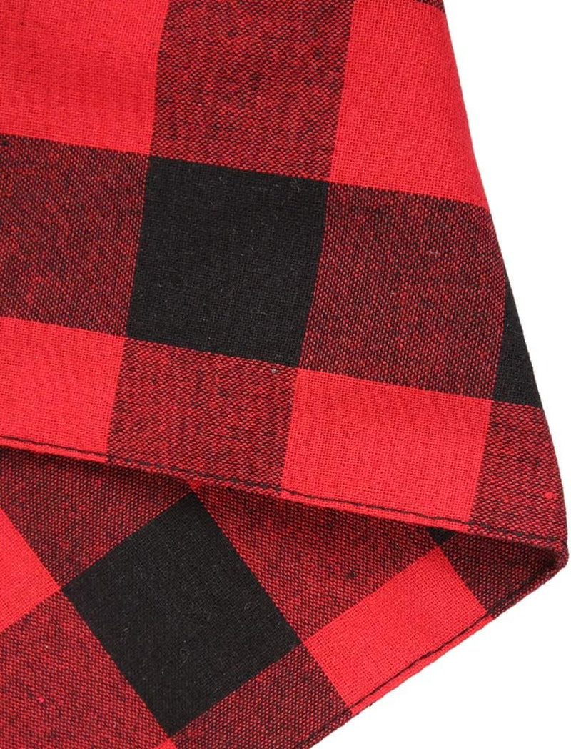 2-Pack Christmas Dog Bandanas – Red & Black Plaid Triangle Scarves, Holiday Pet Accessories