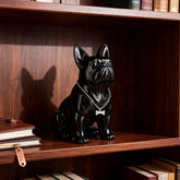 Black French Bulldog Statue,Pug Resin Sitting Dog Statue, English Bulldog Home Decoration Sculpture, Living Room Desktop Decoration, Modern Collection Art Dog Gift