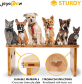 Elevated Bamboo Dog Bowls – Large, 13" Tall with 2 Stainless Steel Bowls