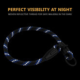Rope Pro Training Dog Collar Braided No Pull Quick Release round Lead Collars for Dogs Small Medium Large Puppy (XS - 15.7" Long, Blue)