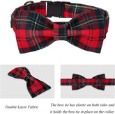 Christmas Dog Collar with Bowtie, Dog Bowtie Collar with Metal Buckle for Dogs, Adjustable Comfortable Dog Collar Girl Boy Gift, XL, Neck 16-26 In