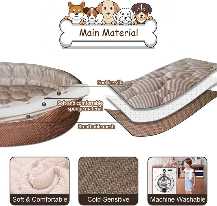 Cooling Cat Beds for Indoor Cats Small Dog Bed, Pet Cooling Bed Machine Washable Puppy Bed Breathable Pet Cooling Mat