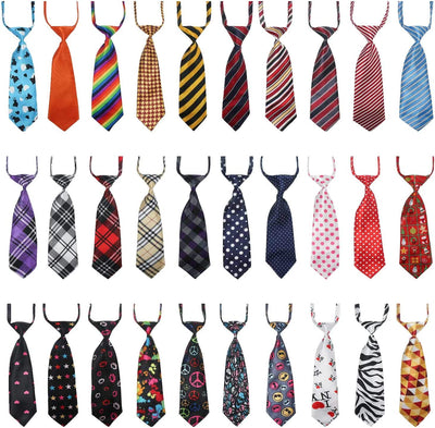 Dog Ties 30 PCS Dog Neckties, Adjustable Neck Ties and Bows for Medium Large Pets Festival Formal Bulk Pet Bowties Collar Grooming Accessories Holiday Birthday Wedding Costumes