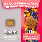 Cat Crunchy Treats for Cats – Healthy Low Calorie Packed with Protein – No Wheat, Corn or Soy – Made with Real Salmon with Cranberry – 2.5 Ounces