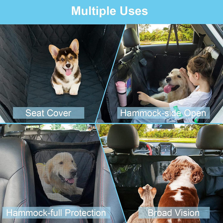 Back Seat Dog Cover for Car-Dog Car Seat Covers for Back Seat-Waterproof & Durable Nonslip Machine Washable Dog Seat Cover for Back Seat Protector for Cars Trucks Suvs-Black