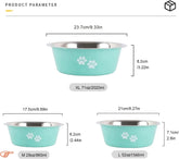 2-Pack Stainless Steel Dog Bowls – Non-Slip, Medium Size (3.6 Cups)