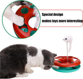 Cat Toys, Cat Toys for Indoor Cats,Interactive Kitten Toys Roller Tracks with Catnip Spring Pet Toy with Exercise Balls Teaser Mouse (Red)