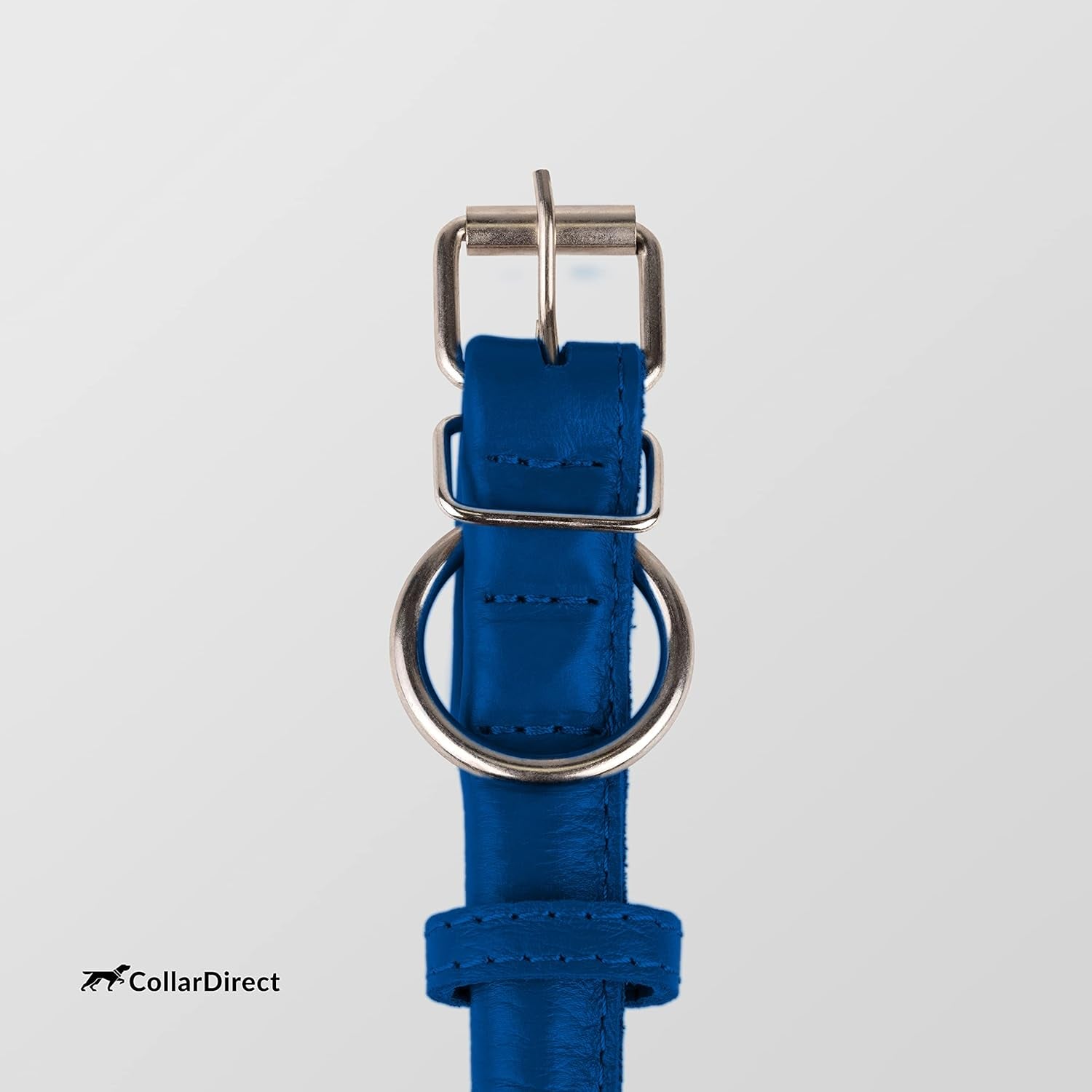 Rolled Leather Dog Collar, Soft Padded round Puppy Collar, Handmade Genuine Leather Collar Dog Small Large Cat Collars 13 Colors (13-16 Inch, Deep Blue Textured)