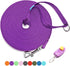 15/20/30/50/100 Ft Long Dog Training Leash with Clickers for Small, Medium and Large Dogs or Cats (30 Feet, Purple)