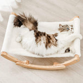 New Moon Cat Hammock – Elevated Indoor Cat Swing Chair, White, Pet Furniture for Cats & Small Dogs
