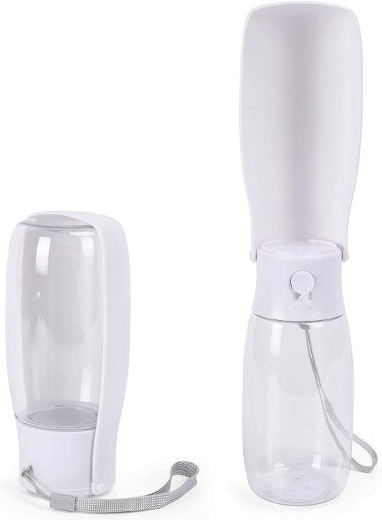 Portable Dog Water Bottle with Leak-Proof Bowl – 10-19 oz, Dishwasher Safe, Travel & Walking Dispenser