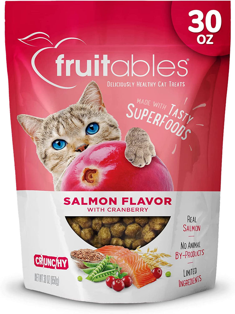 Cat Treats Crunchy Salmon & Cranberry Cat Treats Healthy Low Calorie, High Protein Wheat, Corn & Soy Free 30 Ounces