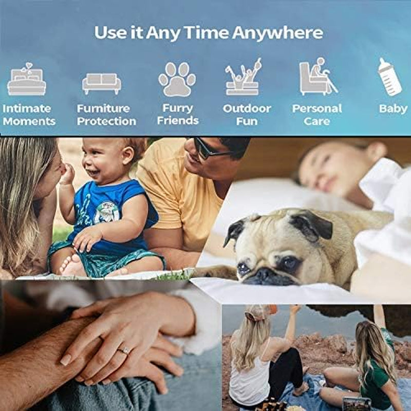 Waterproof 100% Leak Proof Blanket for Baby Adults Pets Dogs Cats, Pee Proof, 3 Layer Protector for Bed, Sofa Couch and Other Furniture, 70"X90", Charcoal | Light Grey, Reversible Lightweight