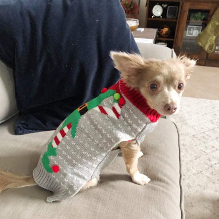 Christmas Dog Sweater – Ugly Elf Holiday Jumper (Clown, XL)