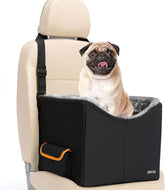Elevated Dog Car Seat Booster for Small Dogs & Cats – Travel Carrier Bed with Adjustable Straps