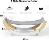 Cat Hammock, New Moon Cat Swing Chair, Elevated Cat Bed for Indoor Cats, Cat Furniture Gift for Cat or Small Dog, Grey