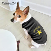 Dog Tshirt - Embroidered “ Sheriff “ Dogs Apparel - Lightweight and Skin Friendly Dog Clothes - Sleeveless Doggy Tee Shirts - Machine Washable Shirt for Large Dogs - XL