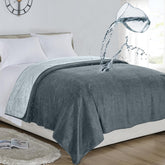 Waterproof 100% Leak Proof Blanket for Baby Adults Pets Dogs Cats, Pee Proof, 3 Layer Protector for Bed, Sofa Couch and Other Furniture, 70"X90", Charcoal | Light Grey, Reversible Lightweight