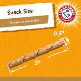 Faux-Hide Dog Dental Treat Twists in Chicken Flavor, 75 Pcs Value Bucket | Rawhide Free Dog Chews Dental Treats Baking Soda Dog Treats for Plaque and Tartar Control