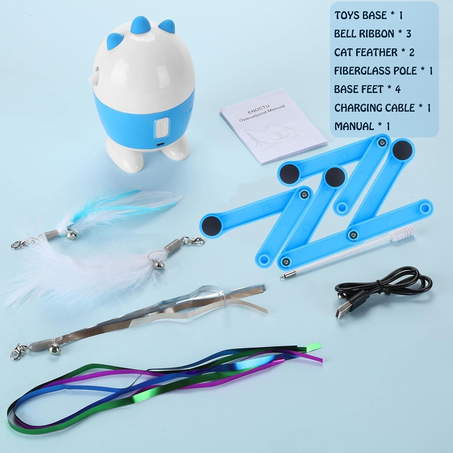 Rechargeable Interactive Cat Toy – 2-in-1 Light & Feather Exercise Toy for Indoor Cats