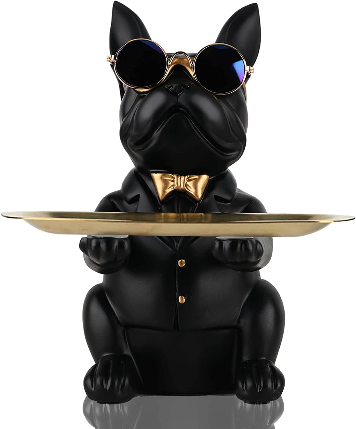 French Bulldog Gifts Statue Tray Organizer for Keys, Candy, Jewelry, Earrings, Entrance Piggy Bank - Modern Decor Resin French Bulldog Decor Entryway Table, Coffee Table, Office Desk, Home Decor